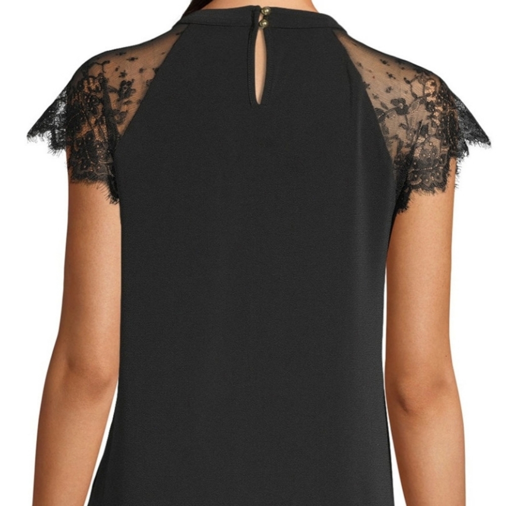 Worthington Keyhole Neck Lace Sleeve blouse - Picture 2 of 9